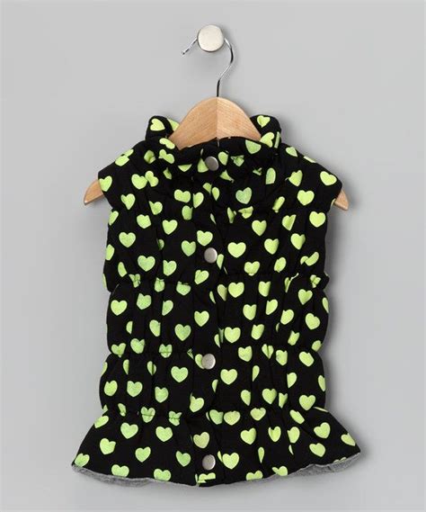 look at this black neon hearts puffer vest infant