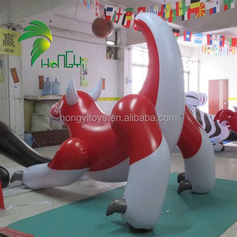 Riding Sex Custom Inflatable Cartoon Dragon Toy Red And White Giant
