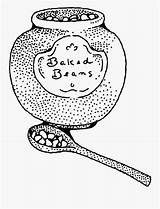 Baked Beans Coloring Clipartkey sketch template