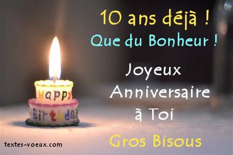 ModÃ¨les de messages Anniversaire 10 ans - Textes pour