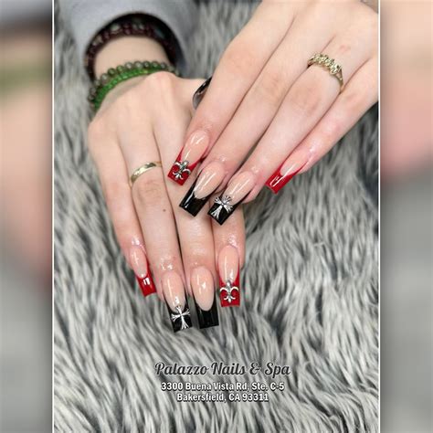 red  black nail ideas lets  nails glow  spark creative