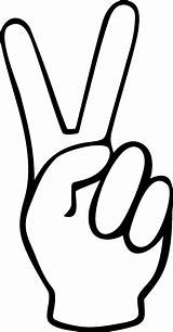 Peace Sign Coloring Pages Fingers Printable Collections sketch template