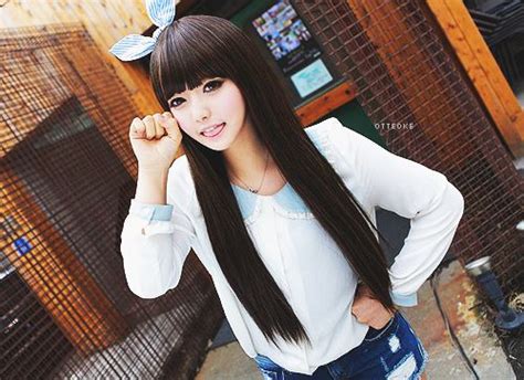 long straight black with bangs cute asian hair pinterest to be cas and love this