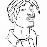 Tupac 2pac Cardi Guy Shakur Lineart Xcolorings Malen Afro 드로잉 Dope sketch template