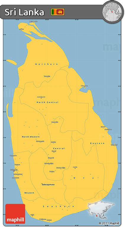 Free Savanna Style Simple Map Of Sri Lanka