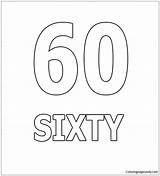 Number Sixty Pages Coloring Color Numbers sketch template