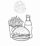 Burger Coloring Pages King Printable Dog Hot Fries Sheet Playinglearning sketch template