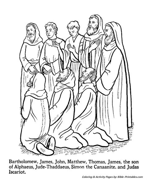 jesus teaches coloring pages  apostles bible printables