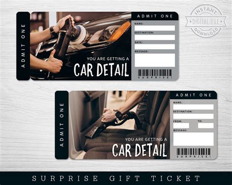 car detailing gift certificate car detail surprise gift etsy