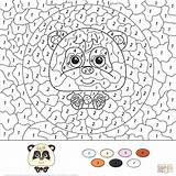 Color Number Panda Coloring Pages Cartoon Numbers Printable Bear Dot Pandas Desde Guardado sketch template