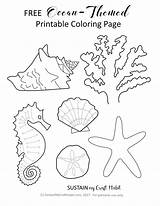 Ocean Coloring Themed Printable Craft Pages Sustainmycrafthabit Small Winter Paper Colouring Leave Wonderland sketch template