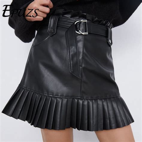ruffle high waist skirt mini sexy short skirts black sash skirt elegant