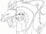 Spirited Haku Chihiro Kimberly sketch template