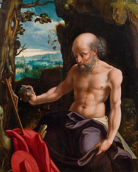 Saint Jerome In Prayer In A Landscape Painting By
