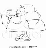 Obese Woman Outlined Fountain Soda Holding Vector Djart Clipart Cartoon Royalty Illustration Chubby Drinking Straw Giant Man 2021 sketch template