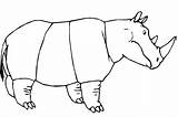 Coloring Rhino Popular Rhinoceros sketch template