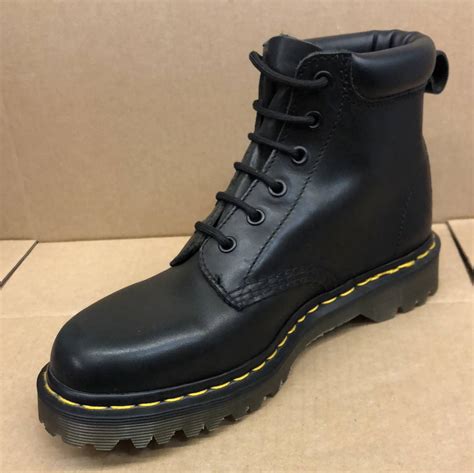 dr martens black greasy leather boot  ben sole  eyelet
