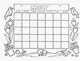 Blank Calendars Fill Color Kids May sketch template