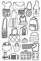 Handbag Handbags Tekenen Taschen Handtasche Handtaschen Schets Bolsa Malvorlage Sacs Mode Ausmalbilder sketch template