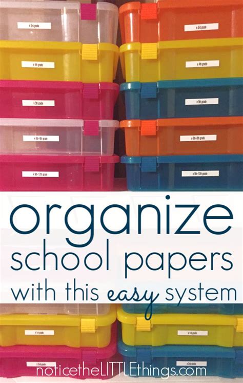organize school papers  easy  school paper organization