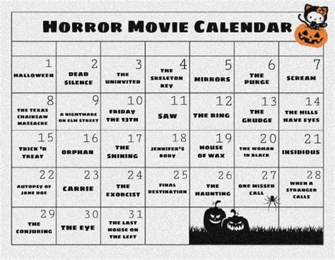 horror  calendar horror movies halloween movies movies