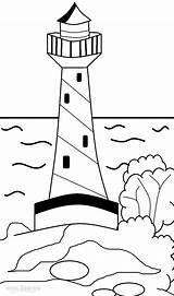 Leuchtturm Kostenlos Ausmalbild Ausdrucken Malvorlagen sketch template