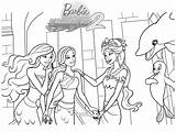 Barbie Coloring Mermaid Pages Mermaids Print Kids sketch template
