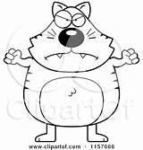 Cat Clipart Waving Fists Plump His Cartoon Thoman Cory Vector Outlined Coloring Angry Royalty sketch template