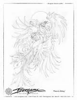 Coloring Phoenix Rising Pages Drawings Adult Drawing Bird Sheet Books sketch template