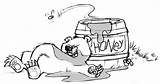 Honey Stomach Coloring Bear Pages Pooh Winnie Jar Holding Flowers sketch template