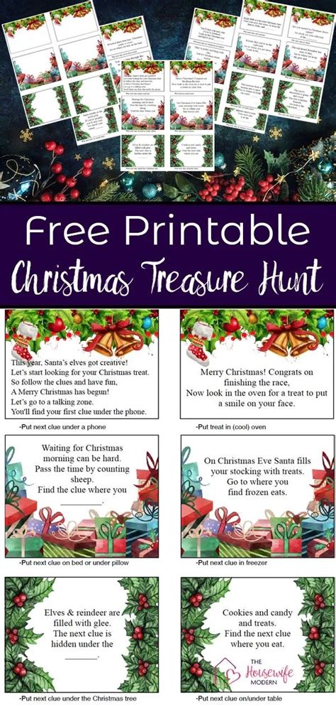printable christmas treasure hunt  christmas printables