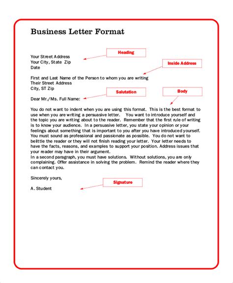 sample professional letter templates   ms word