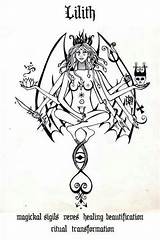 Lilith Occult Coloring Pagan Sigil Magick Goddesses Baphomet Demonology Archetypes Sigils Satanic Symbole Inanna Witchcraft Deusa Demoni Alieni Consapevolezza Designlooter sketch template