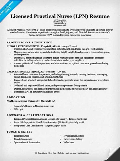 Licensed Practical Nurse Lpn Resume Sample And Tips