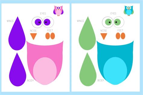 super cute preschool owl craft  printable owl template