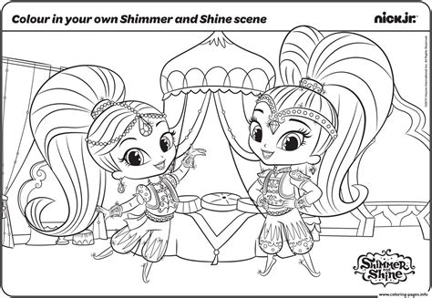 shimmer  shine fun  colouring page coloring page printable