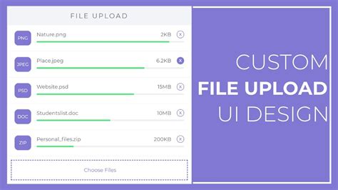create  custom file upload  html  css upload files  html youtube