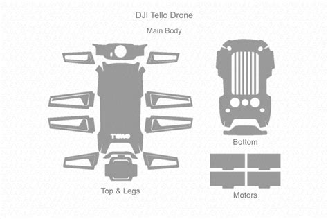 precise dji tello drone drone skin cutfile vector template full wrap svg vecras