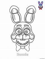 Fnaf Bonnie Coloring Pages Face Printable Five Nights Colouring Sheet Print Freddy Freddys Color Sheets Withered Drawing Book Funtime Info sketch template