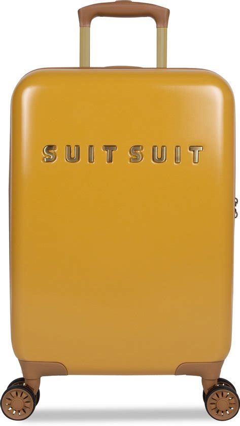 bolcom suitsuit fab seventies handbagage koffer  cm lemon curry