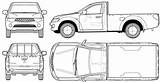 Mitsubishi 2006 Truck Blueprints Pickup L200 Cab Car sketch template
