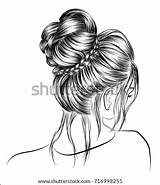 French Braid Coloring Pages Template Woman sketch template