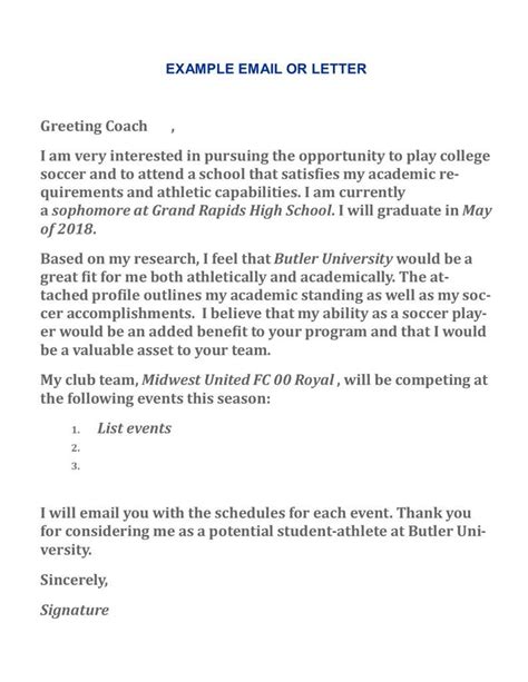 letter  college coach lovely writing  letter  coaches