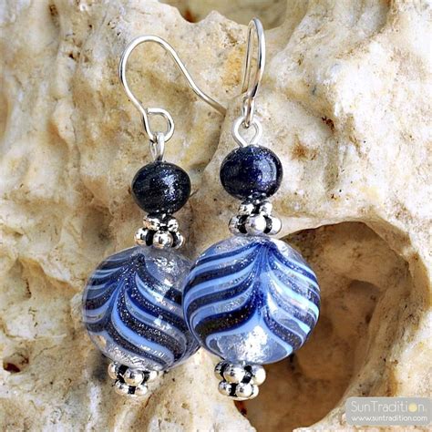blue murano glass earrings italy jewel venice