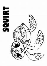 Coloring Pages Squirt Nemo Finding Print Crush Getcolorings Getdrawings sketch template