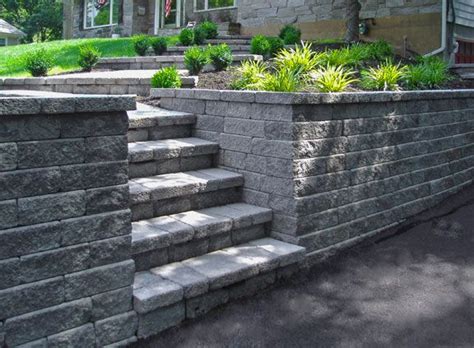 interlocking concrete block retaining wall yard ideas pinterest
