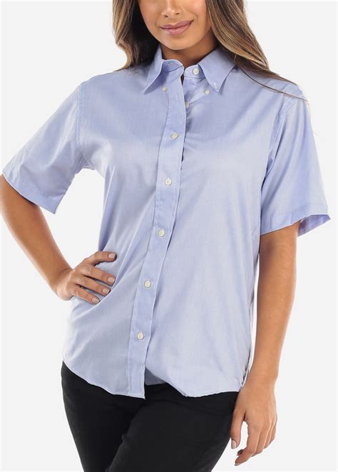 moda xpress womens button  shirt short sleeve shirt collar light