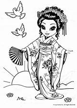 Coloring Pages Lisa Frank Chinese China Geisha Girl Printable Print Great Wall Drawing Colouring Girls Color Kids Adult Books Sheets sketch template
