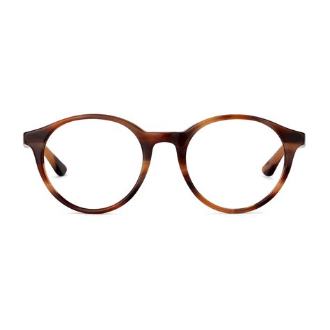 ray ban men s 0rx5361 round optical frame horn brown ray ban