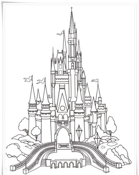 disney castle coloring pages  adults cinderella coloring pages